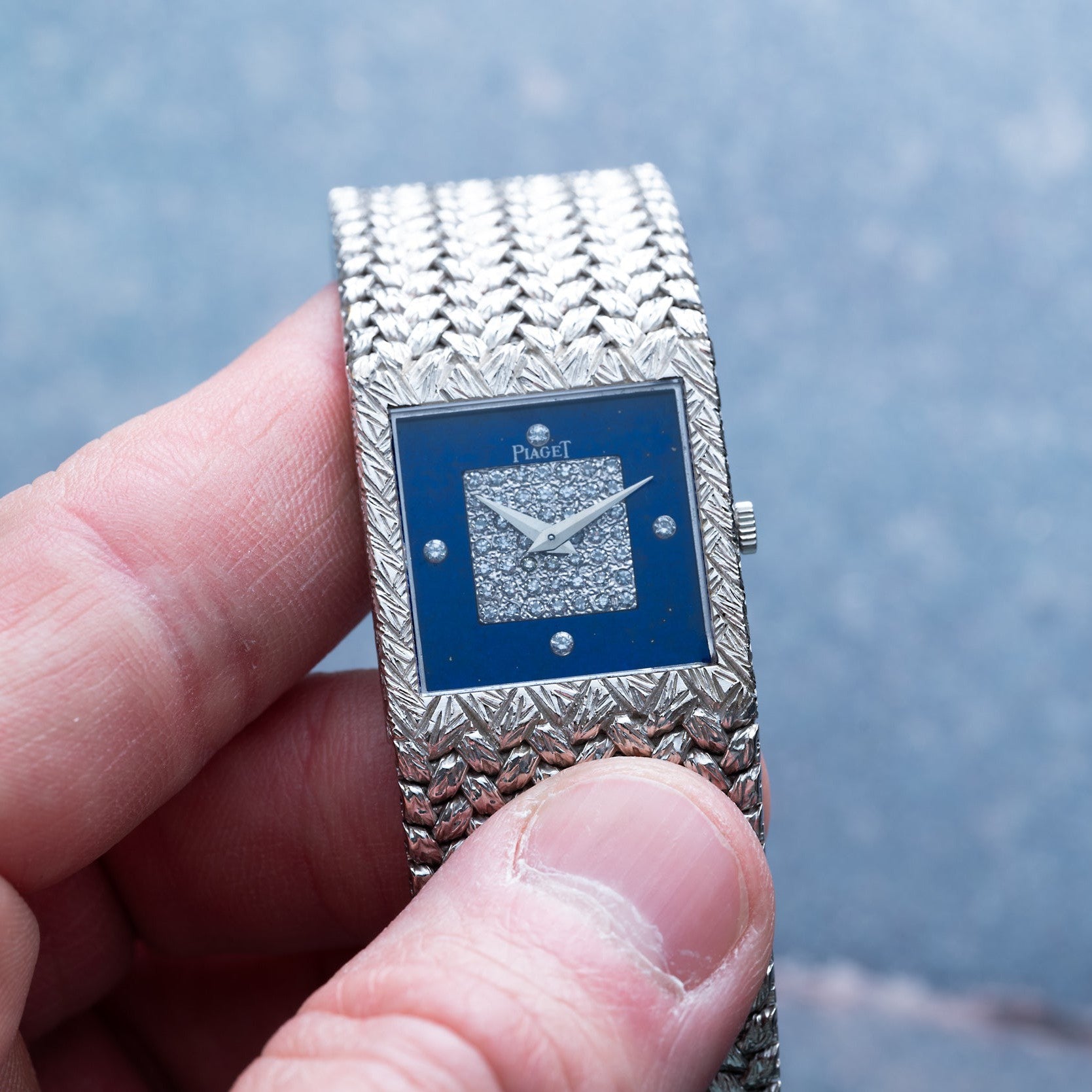 Tradition 'Lapis Lazuli' Diamond Dress Watch