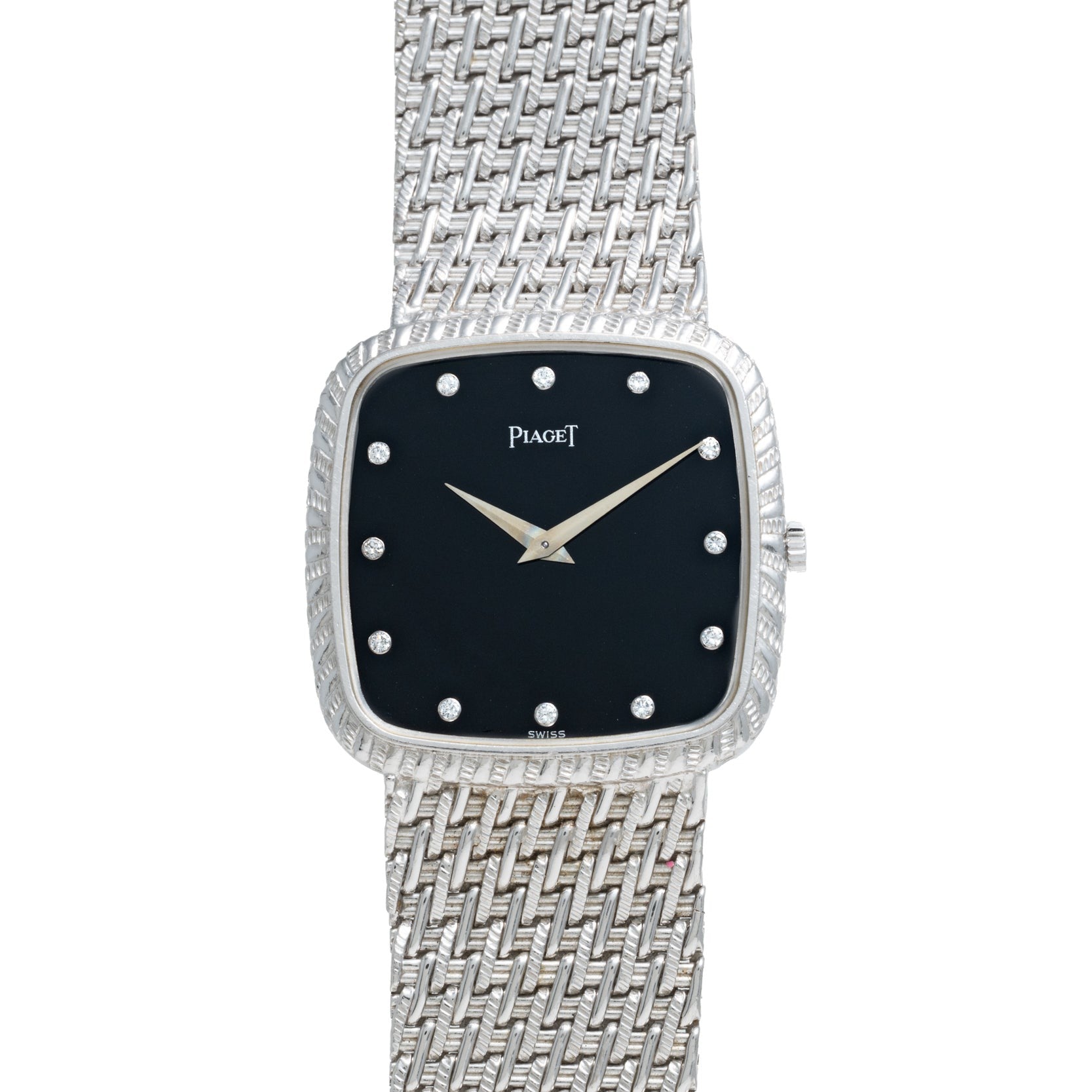 Onyx Dial White Gold Dress Watch