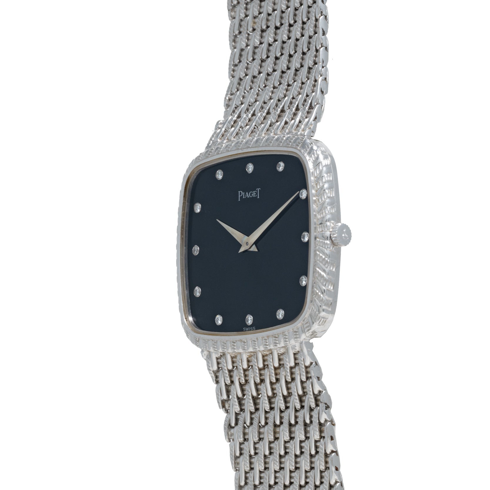 Onyx Dial White Gold Dress Watch