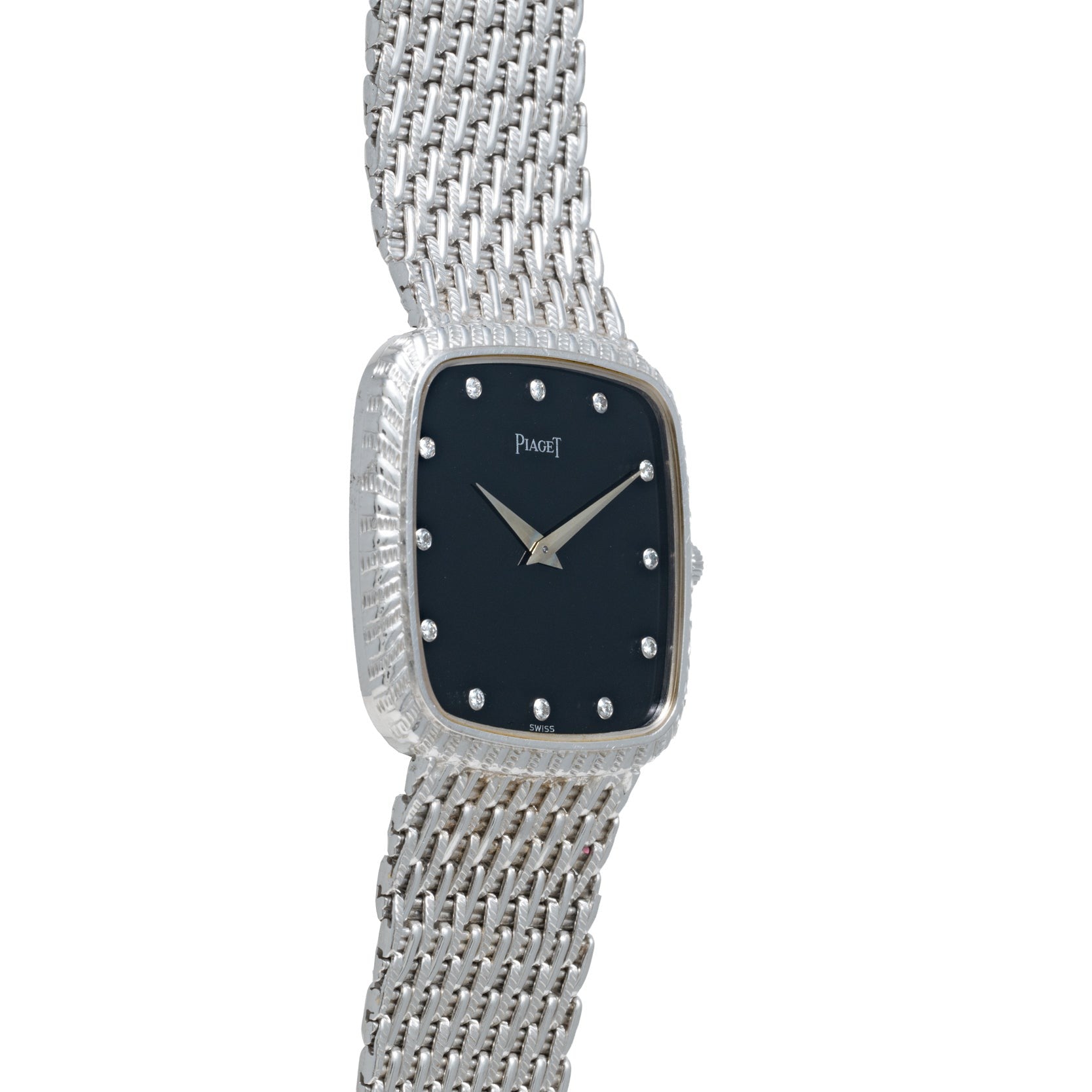 Onyx Dial White Gold Dress Watch
