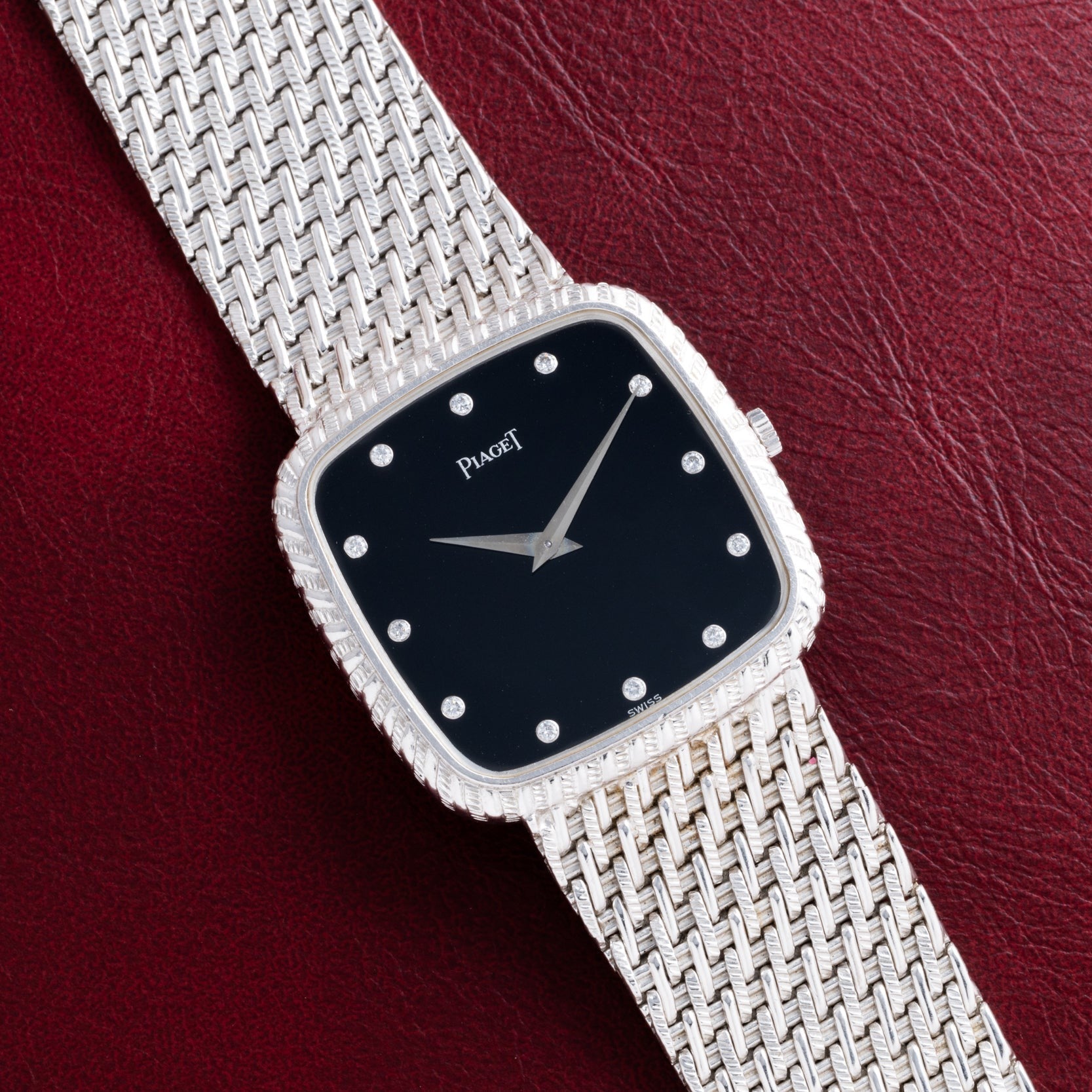 Onyx Dial White Gold Dress Watch