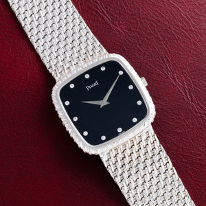 Onyx Dial White Gold Dress Watch