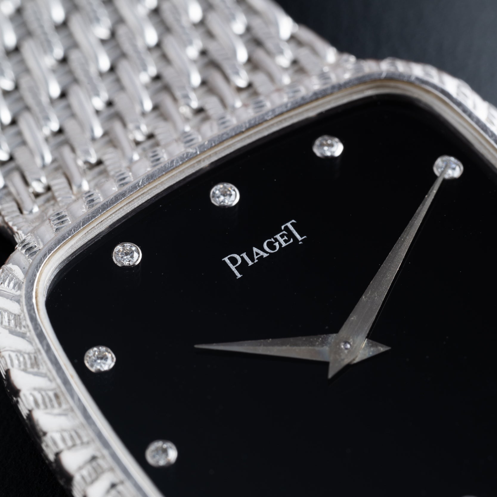 Onyx Dial White Gold Dress Watch