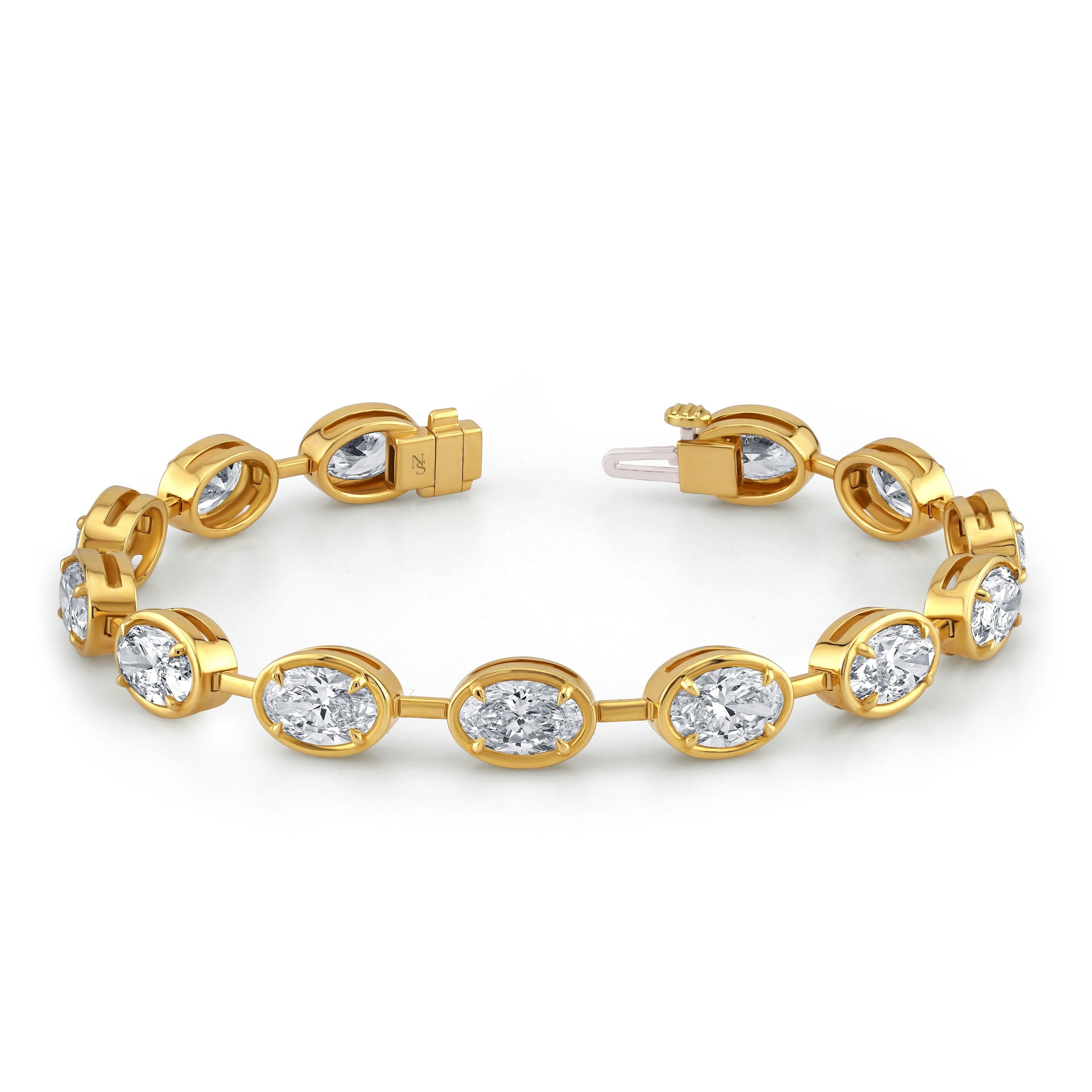 Oval Diamond Bezel Set Bracelet