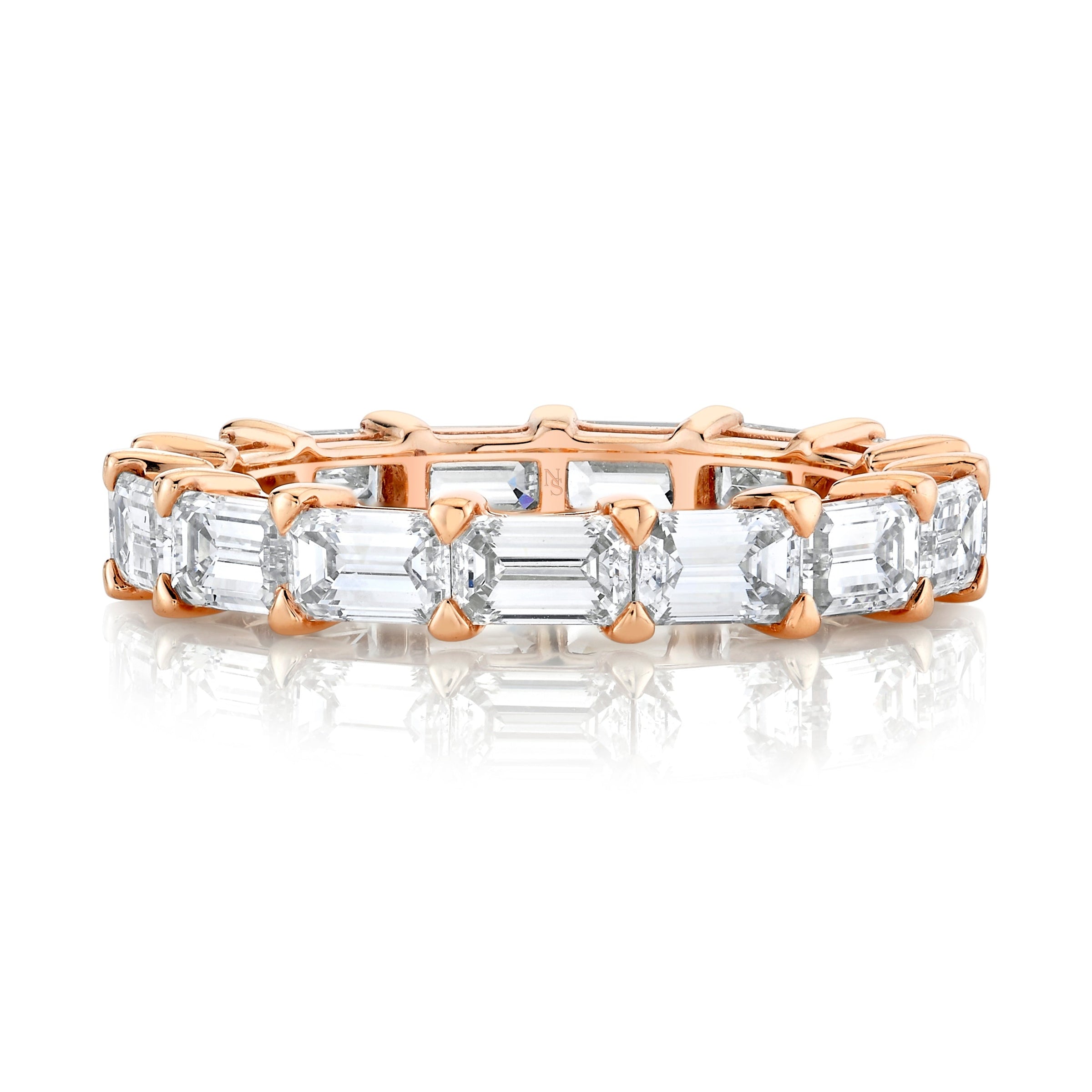 East West Emerald Cut Diamond Eternity Band