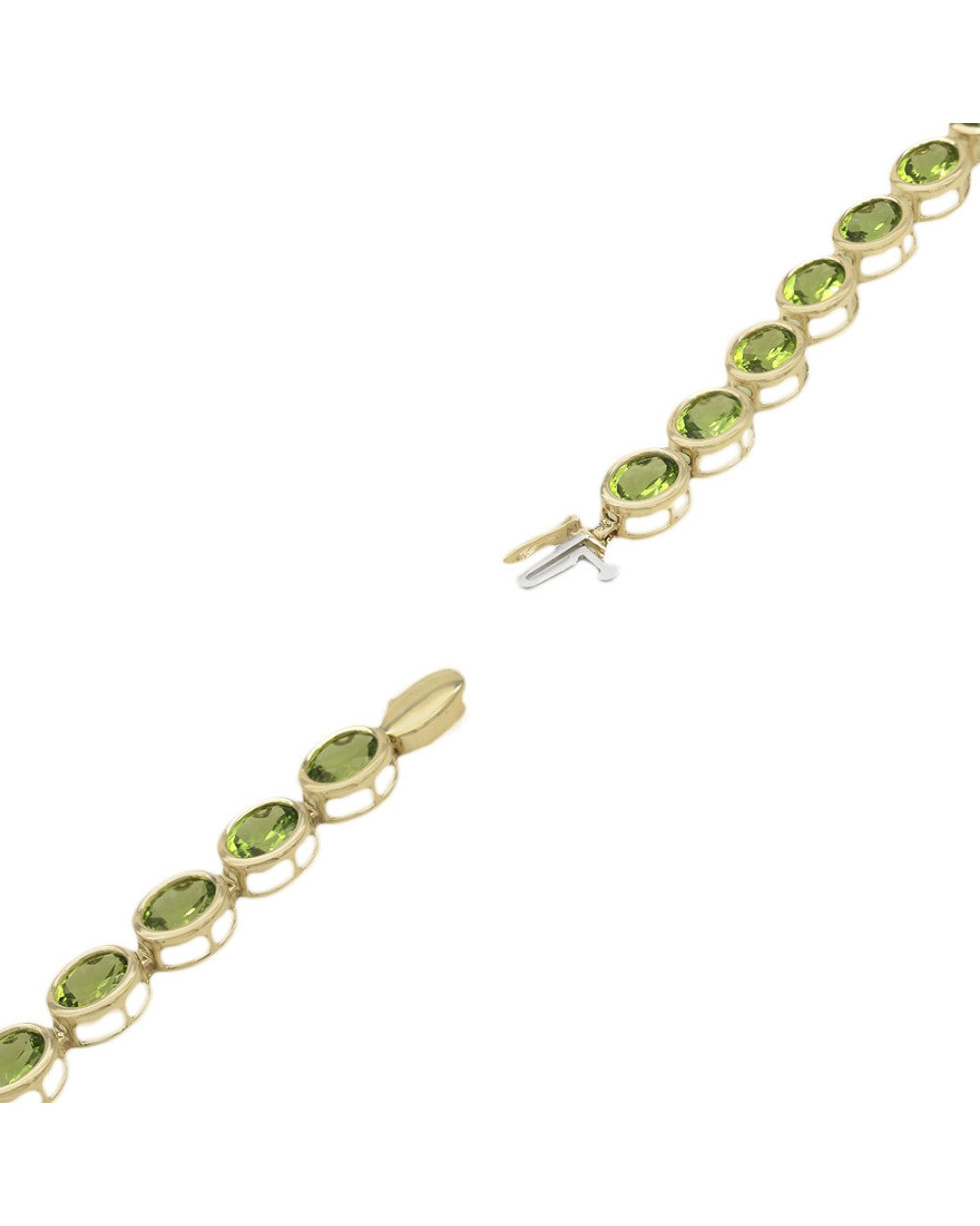 Peridot Inline Bracelet in Yellow Gold