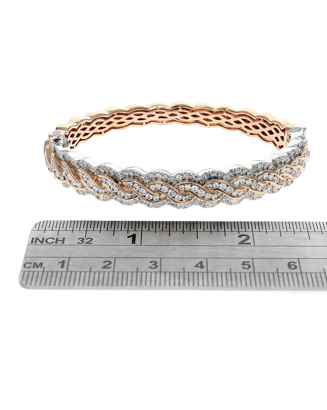 Charles Krypell Diamond Braided Bangle Bracelet