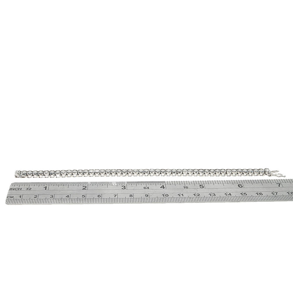 Half Bezel Set Diamond Inline Bracelet in White Gold