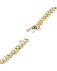 Diamond S Link Inline Bracelet in Yellow Gold