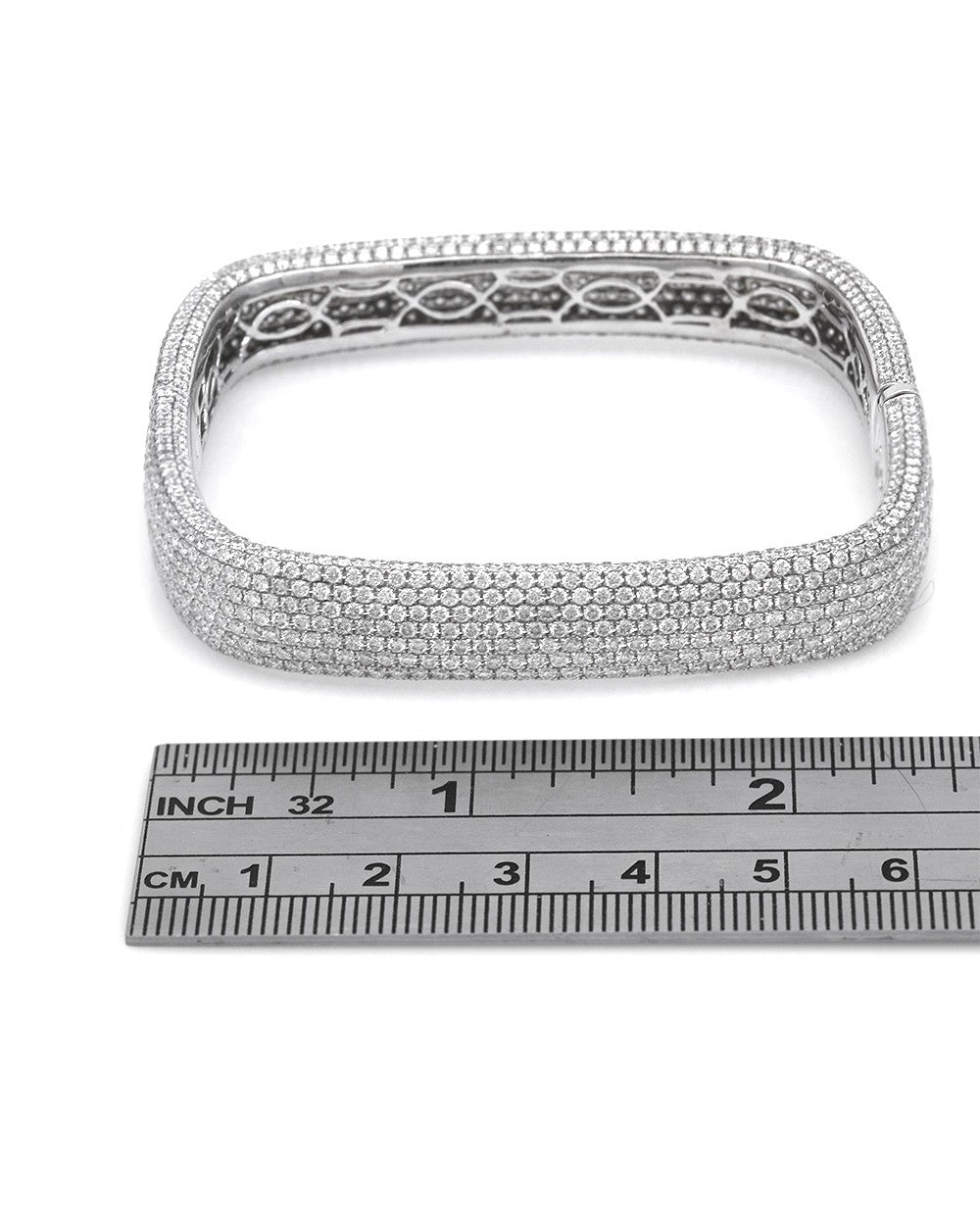 Diamond Pave Square Bangle Bracelet