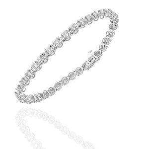 Diamond Inline Bracelet in White Gold