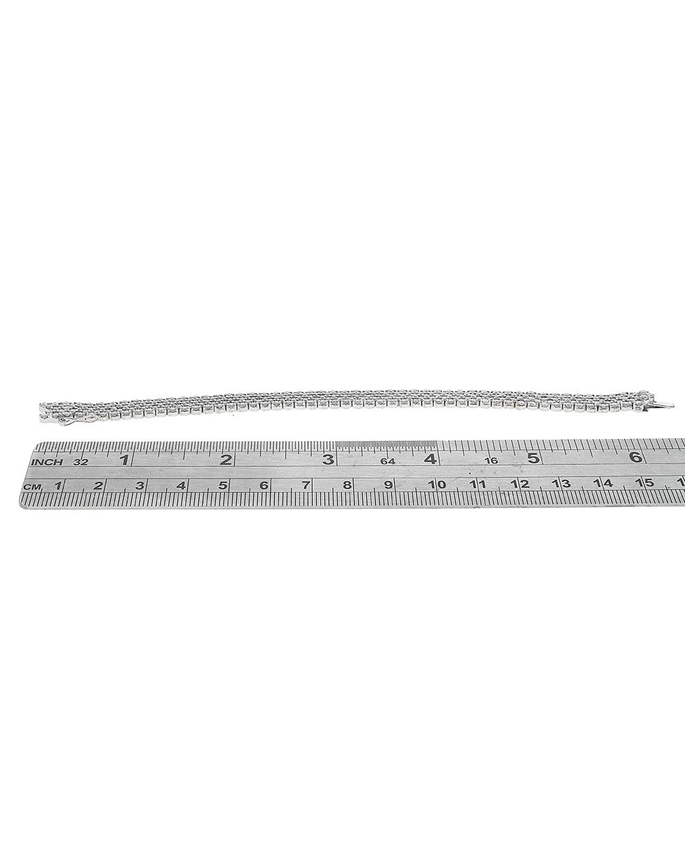 5 Row Diamond Bracelet in White Gold