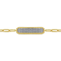 Gabriel & Co. Diamond Bar Station Bracelet in Yellow and White Gold