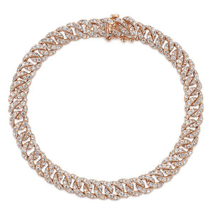 Gabriel & Co. Diamond Curb Link Tennis Bracelet in Rose Gold