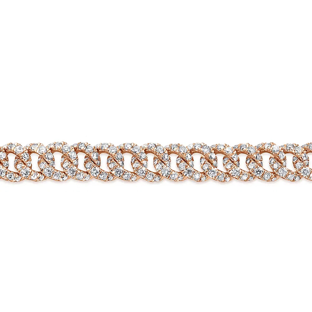 Gabriel & Co. Diamond Curb Link Tennis Bracelet in Rose Gold