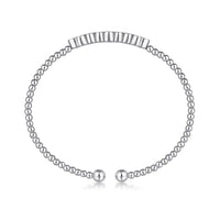 Gabriel & Co. Bujukan Bead Diamond Quatrefoil Bangle in White Gold