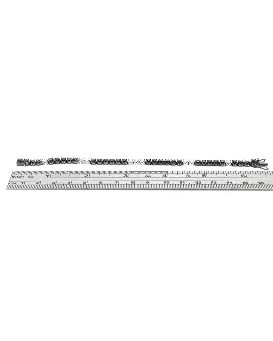 Black Diamond Inline Bracelet with White Diamond Stations