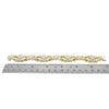 Diamond Pave Station Scalloped Bracelet in Yellow and White Gold