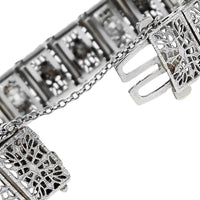 Vintage Diamond, Pearl and Synthetic Emerald Bracelet