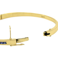 Multi Color Princess Cut Sapphire Bangle Bracelet