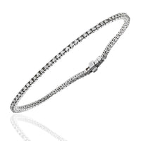 Round Diamond Thin Inline Bracelet in White Gold
