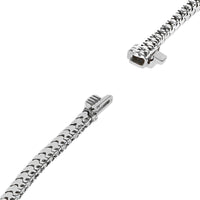 Round Diamond Thin Inline Bracelet in White Gold
