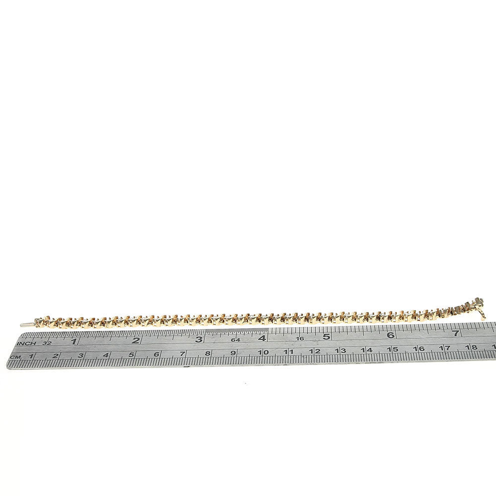 Round Diamond S Link Inline Bracelet