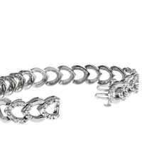Round Diamond Heart Link Inline Bracelet