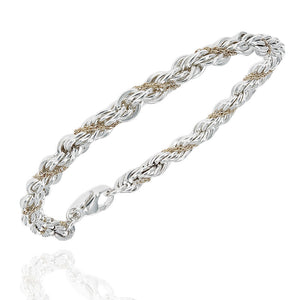Tiffany & Co. Twisted Rope Chain Bracelet in Silver and Gold