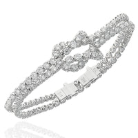 A. Link Abbracci Diamond Knot Bracelet in White Gold