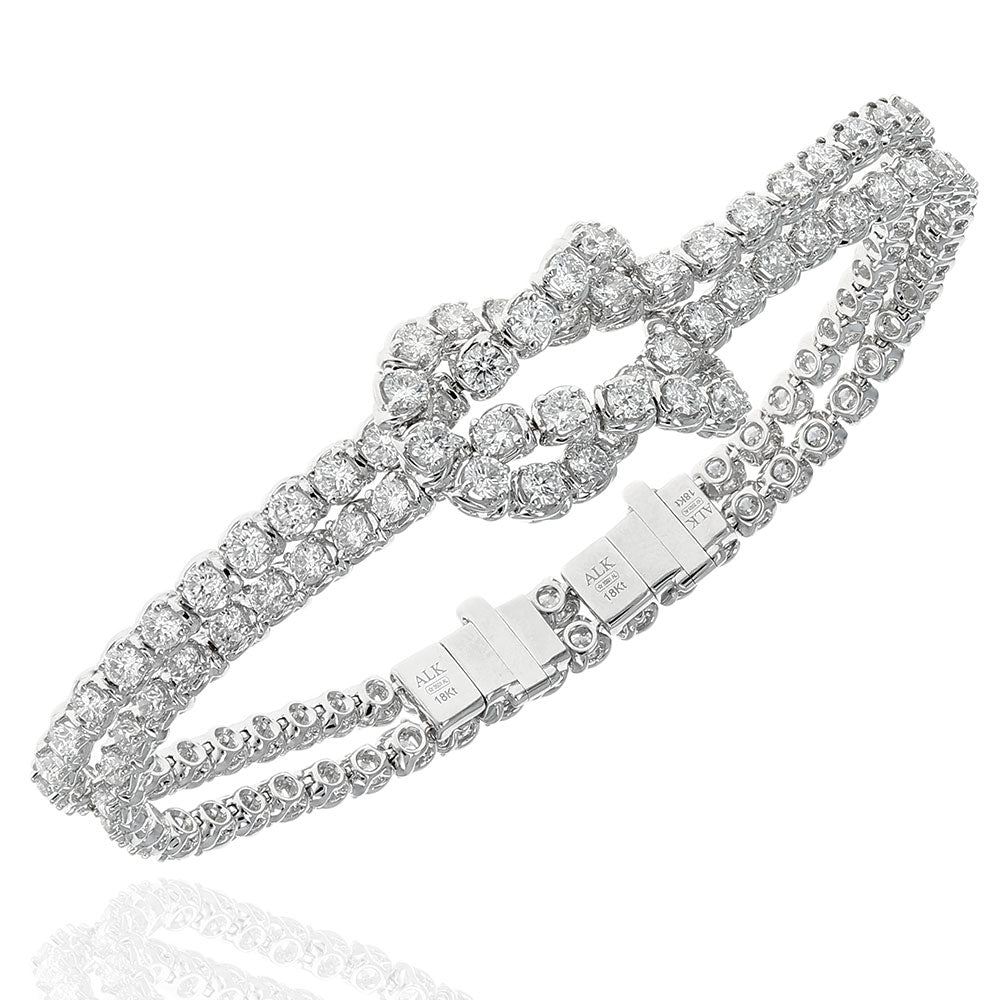 A. Link Abbracci Diamond Knot Bracelet in White Gold