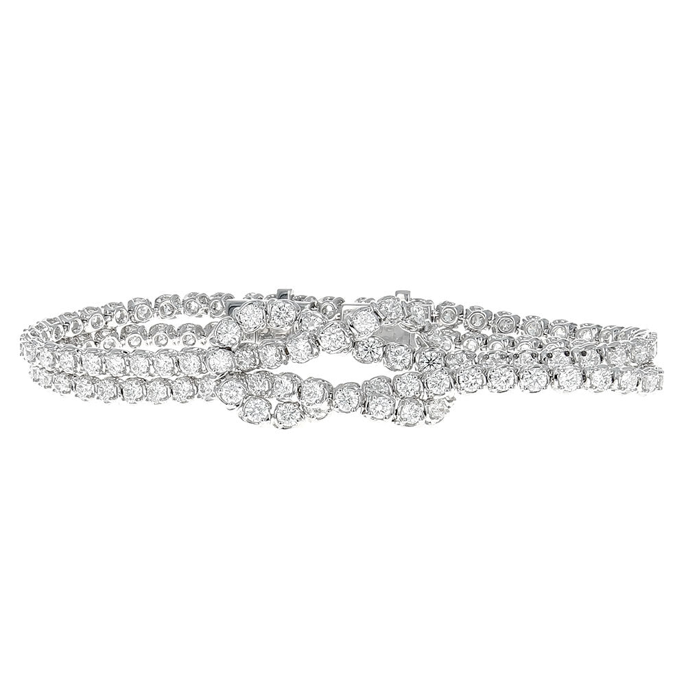 A. Link Abbracci Diamond Knot Bracelet in White Gold