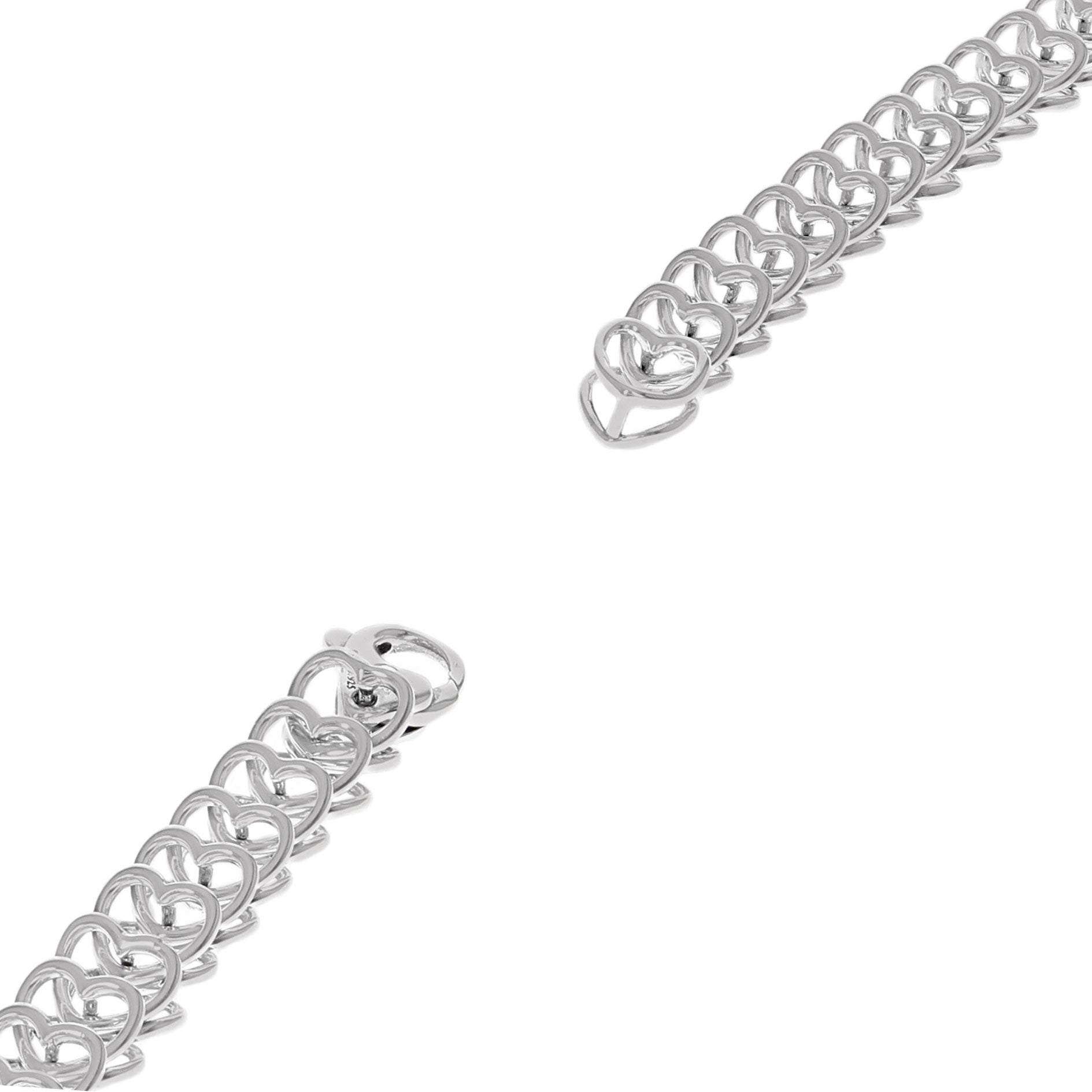 Tiffany & Co. 2 Row Cut Out Interlocking Heart Bracelet