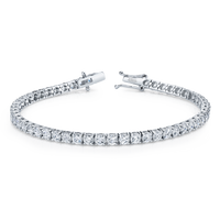 Signature Round Diamond Tennis Bracelet - MULTIPLE SIZES - White Gold