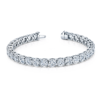 Signature Round Diamond Tennis Bracelet - MULTIPLE SIZES - White Gold