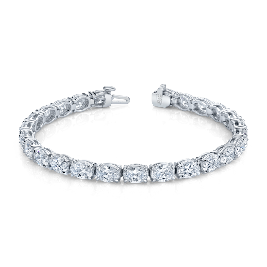 East West Oval Straight Line Diamond Bracelet