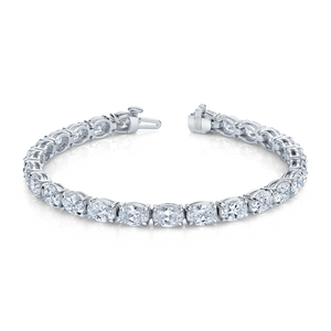 East West Oval Straight Line Diamond Bracelet