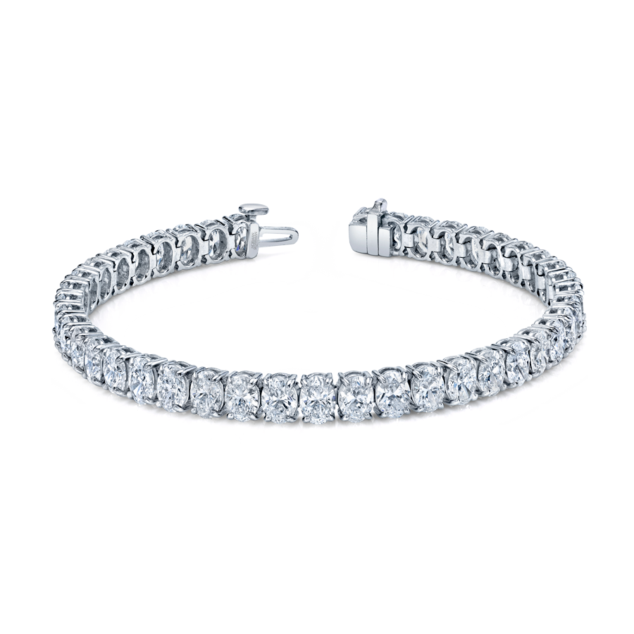 Oval Straight Line Diamond Bracelet