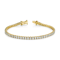 Signature Round Diamond Tennis Bracelet - MULTIPLE SIZES - Yellow Gold