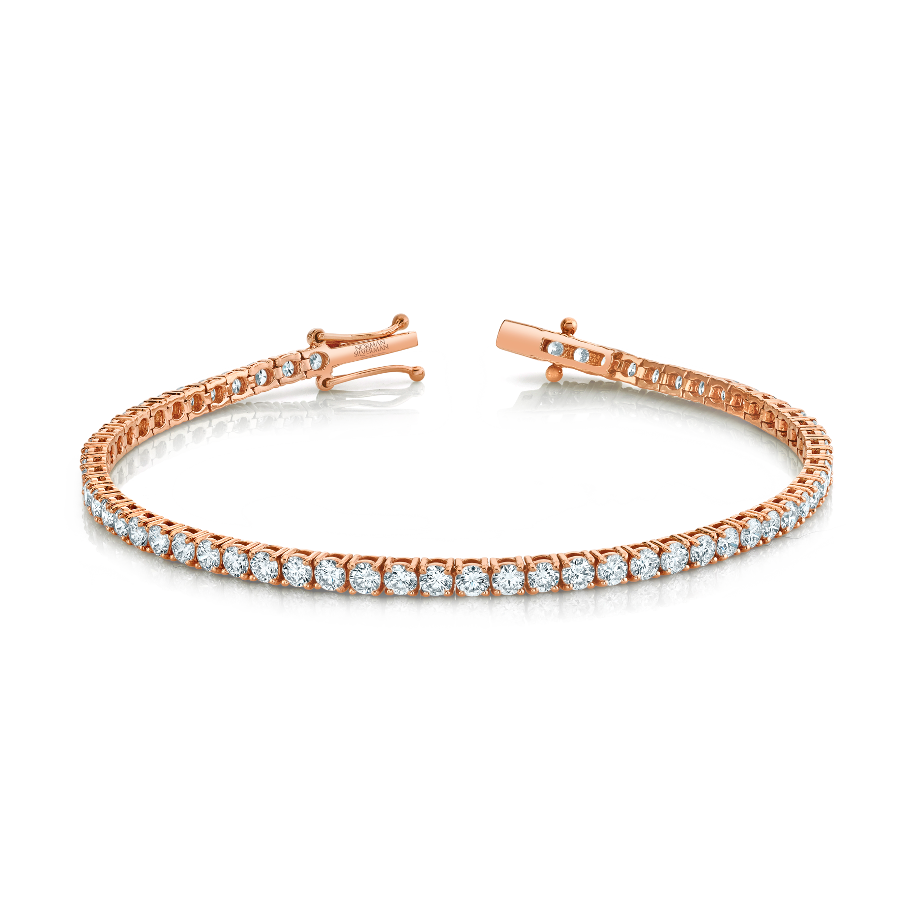 Signature Round Diamond Tennis Bracelet - MULTIPLE SIZES - Rose Gold