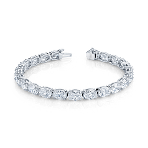 East West Oval Straight Line Diamond Bracelet