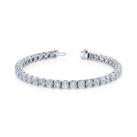 Signature Round Diamond Tennis Bracelet Platinum