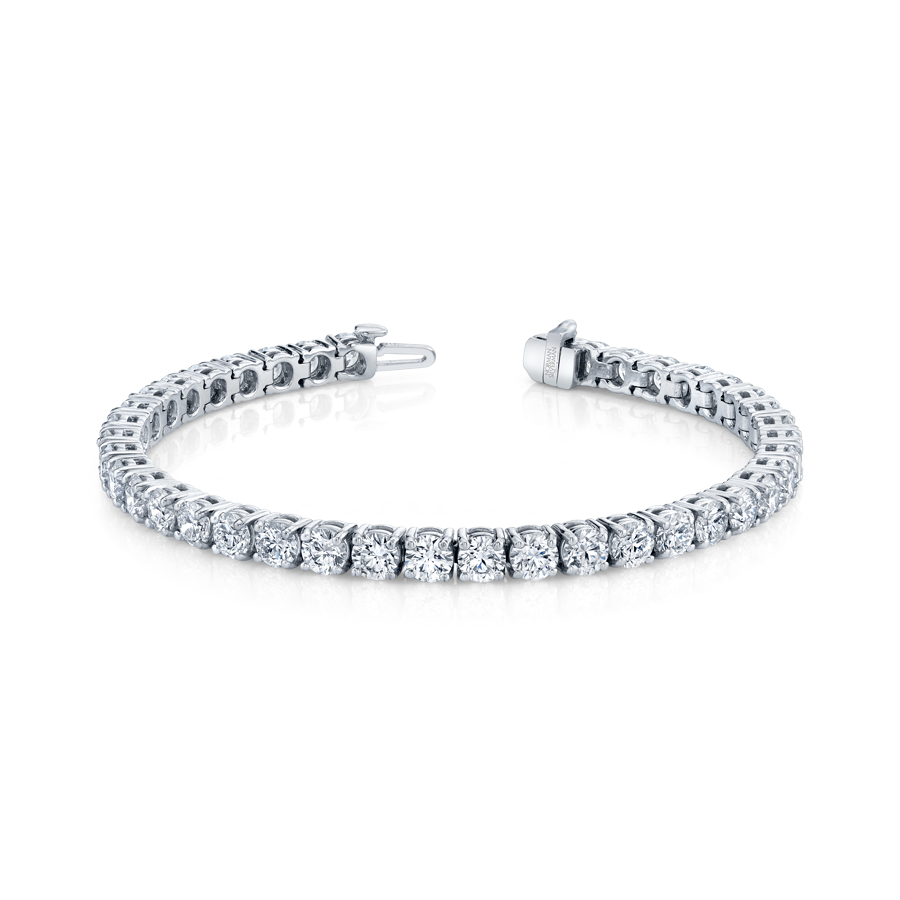 Signature Round Diamond Tennis Bracelet Platinum