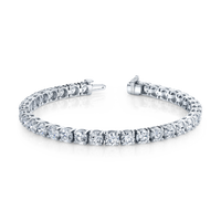 Signature Round Diamond Tennis Bracelet Platinum