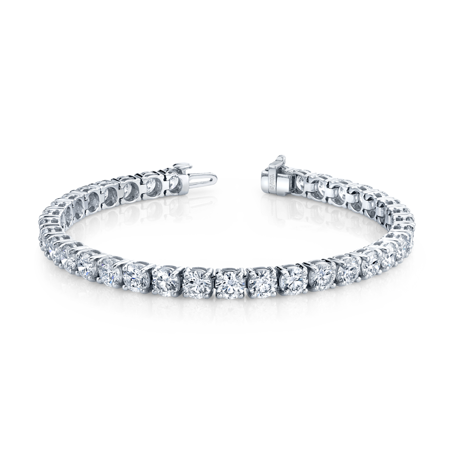 Signature Round Diamond Tennis Bracelet Platinum