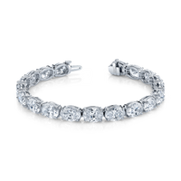 East West Oval Straight Line Diamond Bracelet