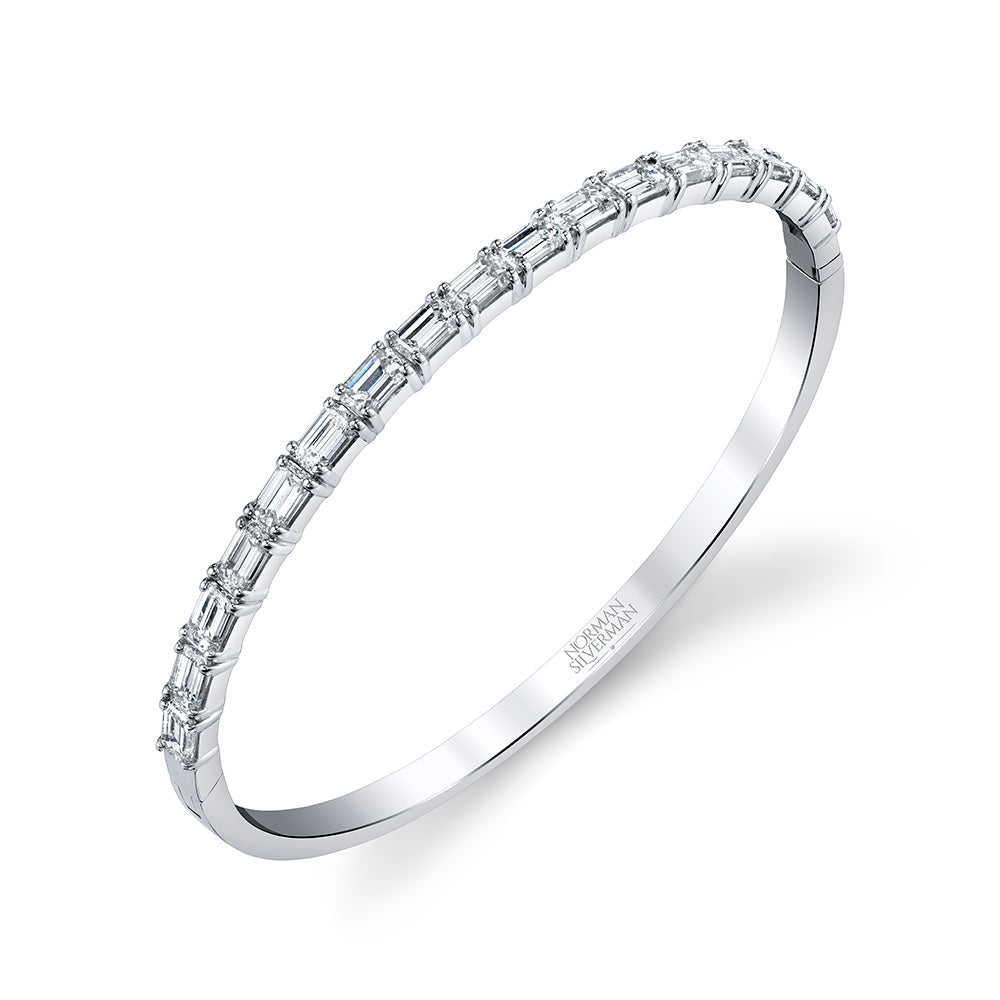 Emerald Cut Diamond Bangle Bracelet