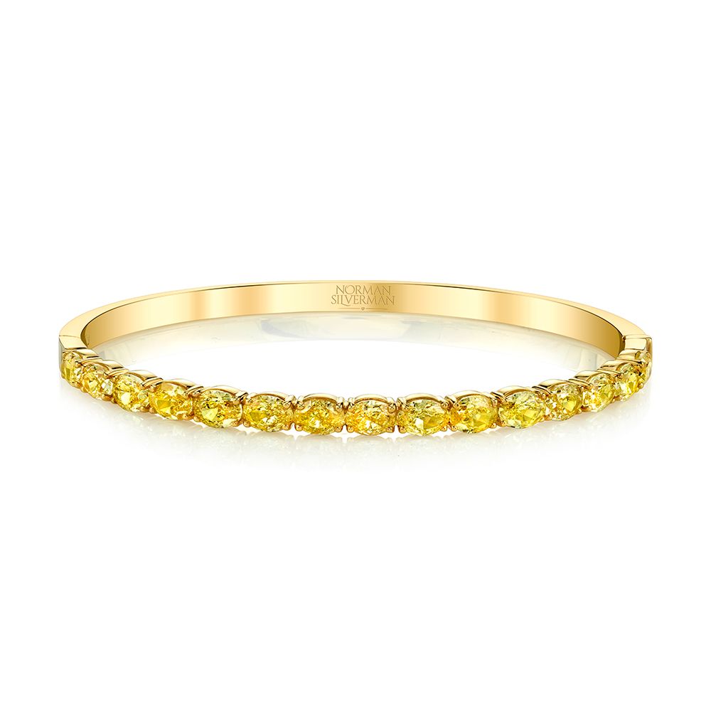 Fancy Yellow Oval Diamond Bangle Bracelet