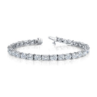 Emerald and Oval Shape Straight Line Bracelet