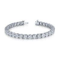 Signature Round Diamond Tennis Bracelet Platinum